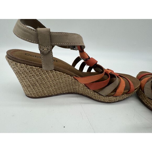 Cobb Hill by New Balance Womens Strappy Sandals 10M Orange Wedge Slingback Y2K - Picture 10 of 12